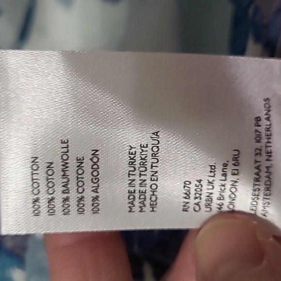 Anthropologie White and Blue Floral Mini Dress - Picture 7 of 10